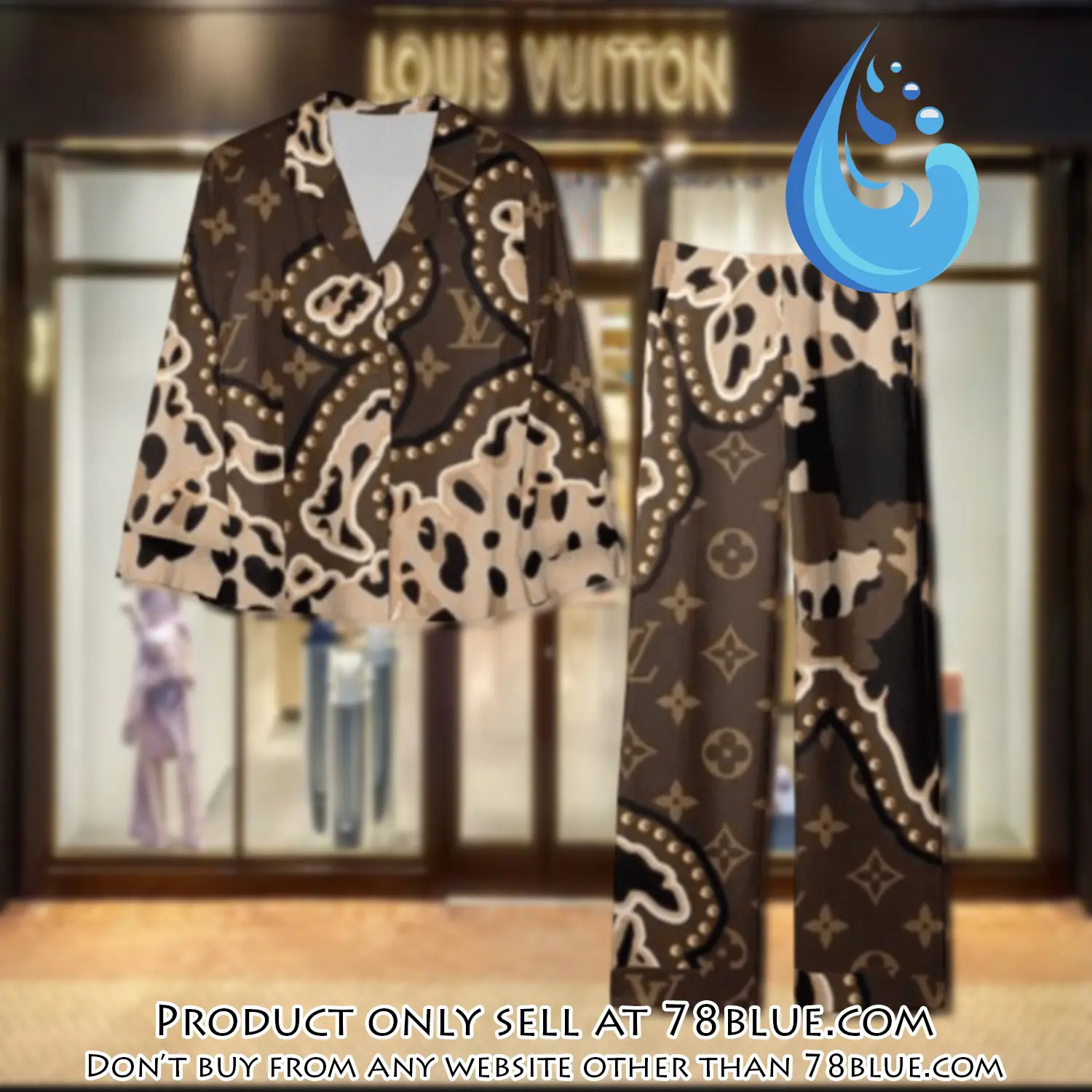 Trending luxury lv satin pajama set pjs1083 78b2016965